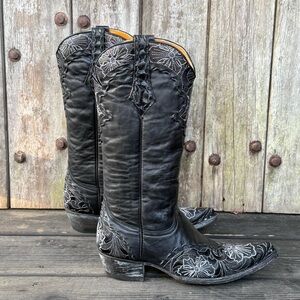 Old Gringo "Erin" Black Leather Women’s Cowboy Boots